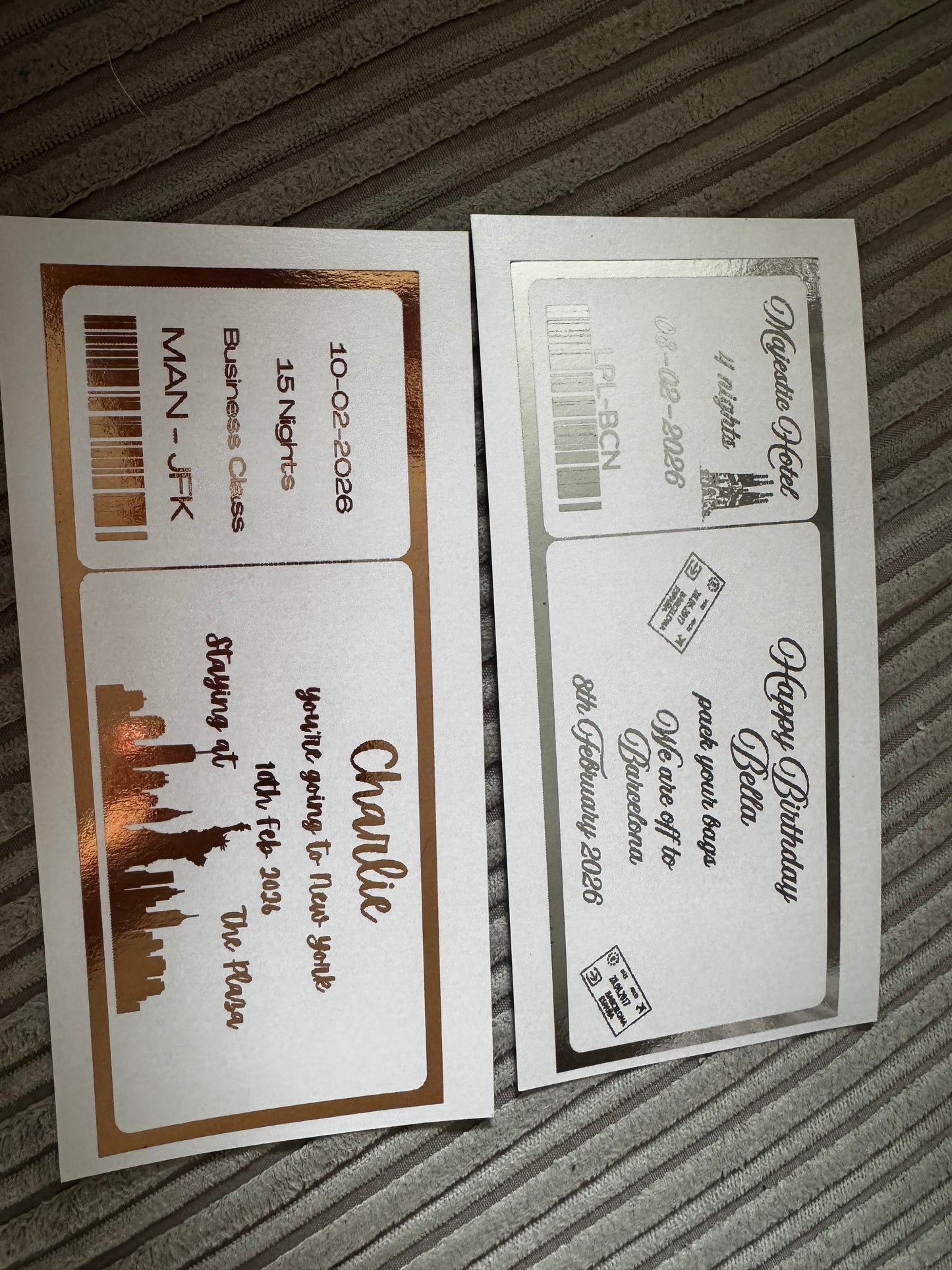 Personalised Foiled Event Tickets
