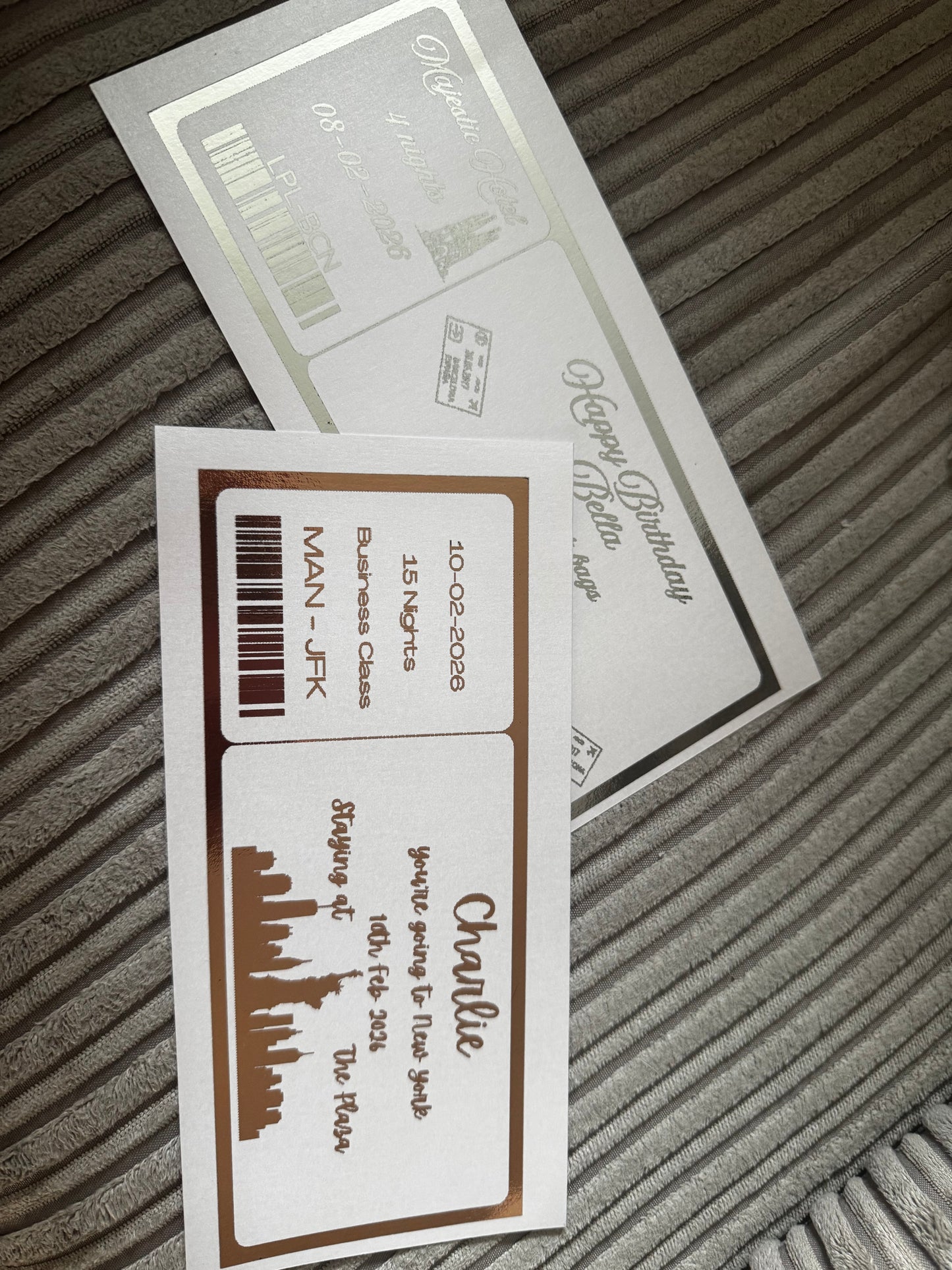 Personalised Foiled Event Tickets